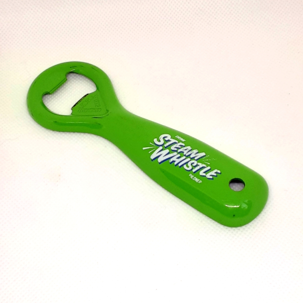 Retro Steam Whistle Pilsner Green Beer Bottle Opener Barware Breweriana